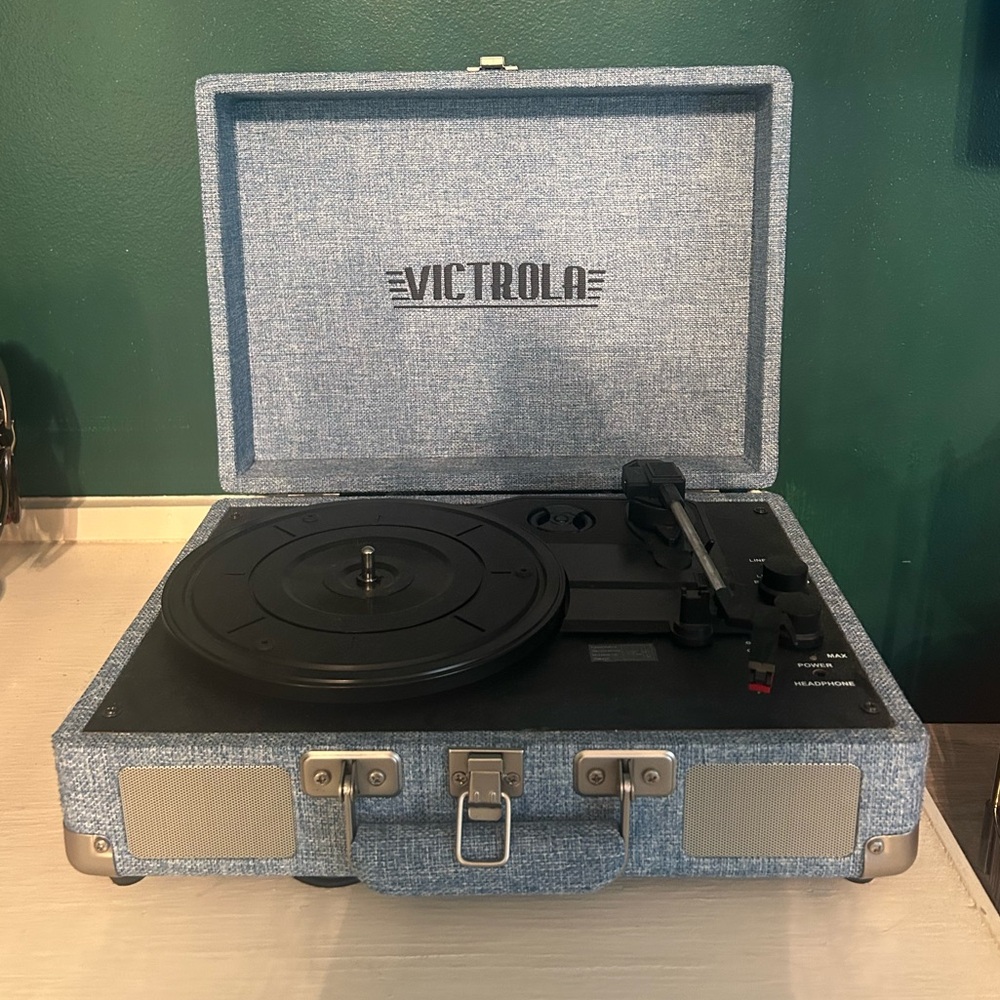 Blue Portable Record Player - Picture 2 of 3